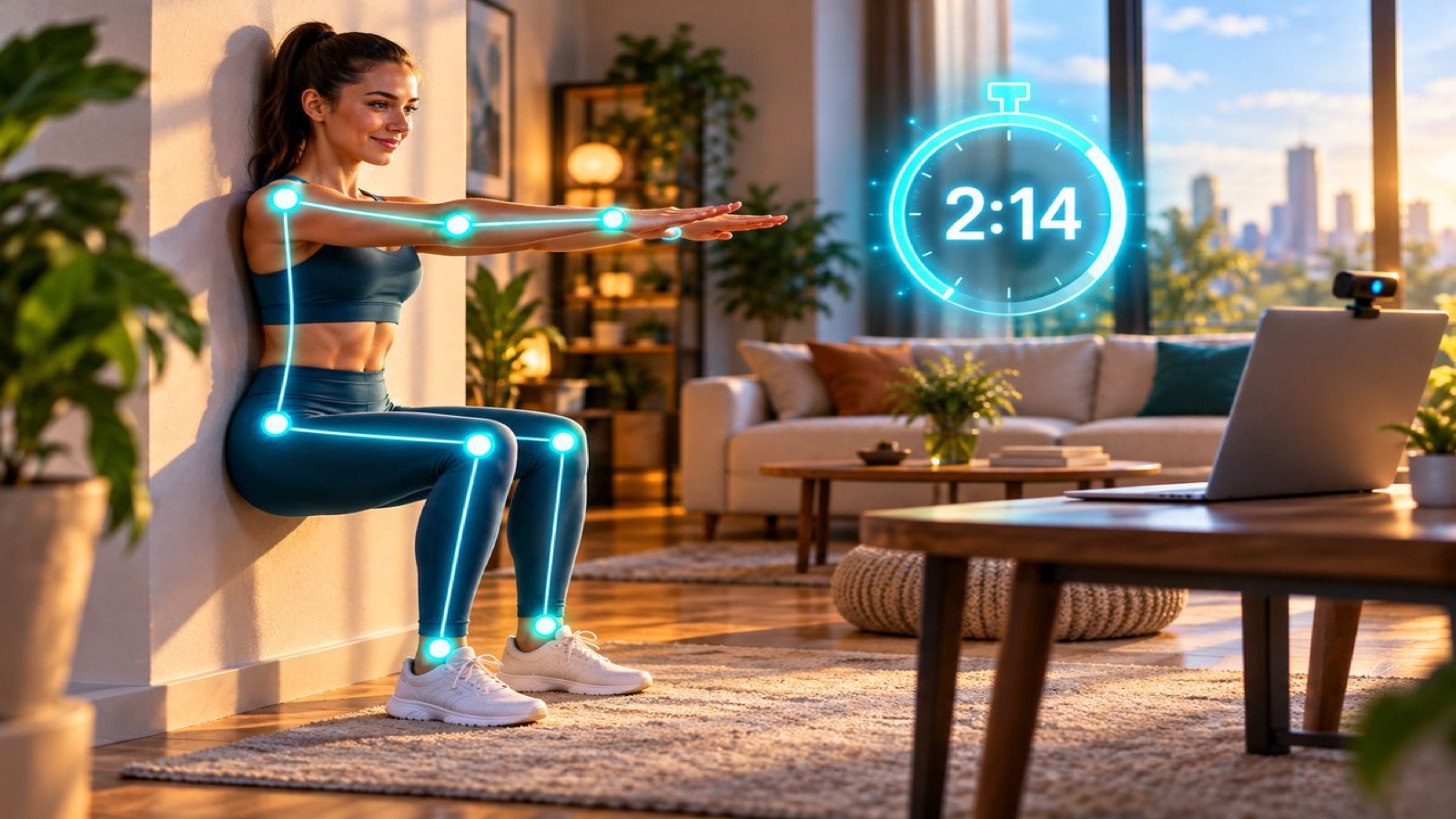 Authentic SlayFit Chair Pose challenge artwork showing a player holding a seated position without a chair